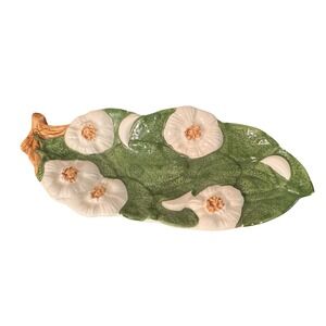 Vintage Garlic Leaf Ceramic FWC Dish Plate Made‎ in Taiwan